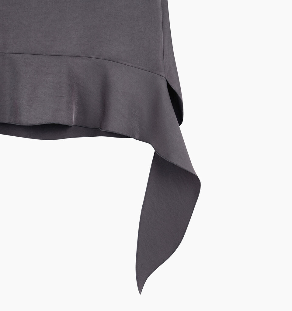 Marl gray top with ruffles - sisley k top - Dark Gray | Sisley K image number 4